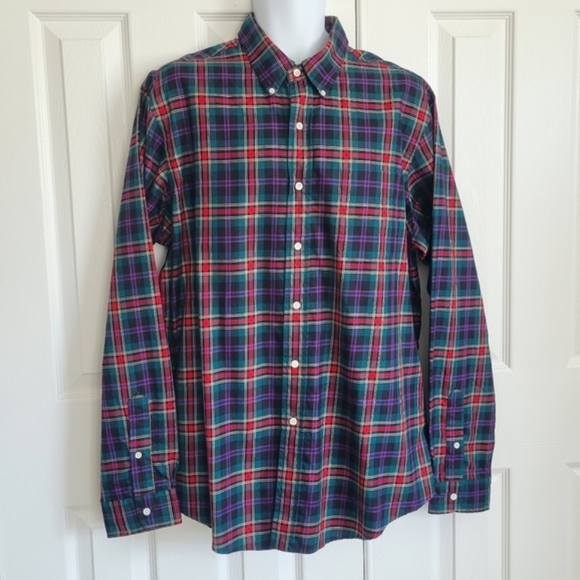 Ralph Lauren‎ classic fit plaid button down dress shirt blue red green XL - Picture 1 of 16